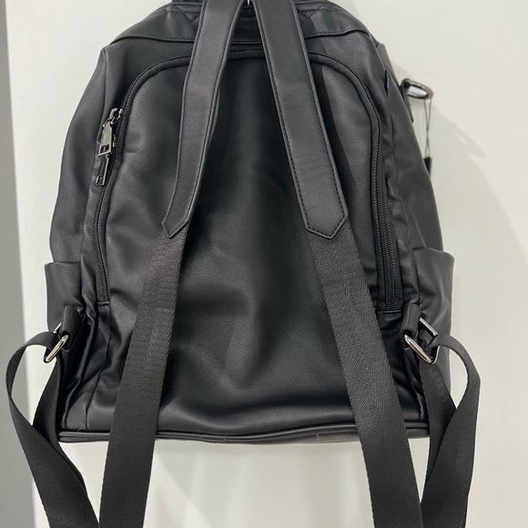 Black Backpack Purse for Women, PU Leather Anti Theft Travel with Tassel - Picture 2 of 11